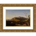 thumbnail image 1 of Jasper Francis Cropsey 18x13 Gold Ornate Wood Frame and Double Matted Museum Art Print Titled - Catskill Mountain House (1855), 1 of 4