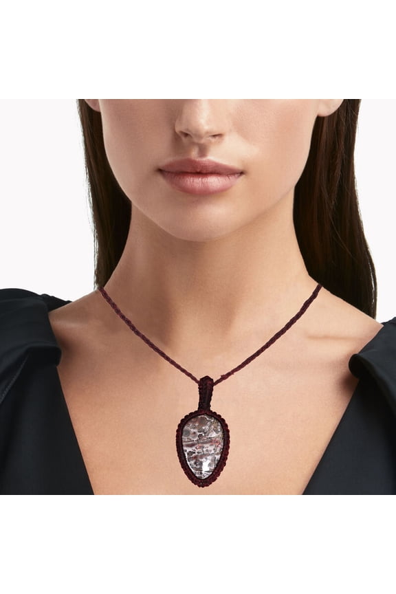 Jasper Leopard Skin Jewelry Necklace Gemstone Macrame Thread Handmade 20-36''Ad