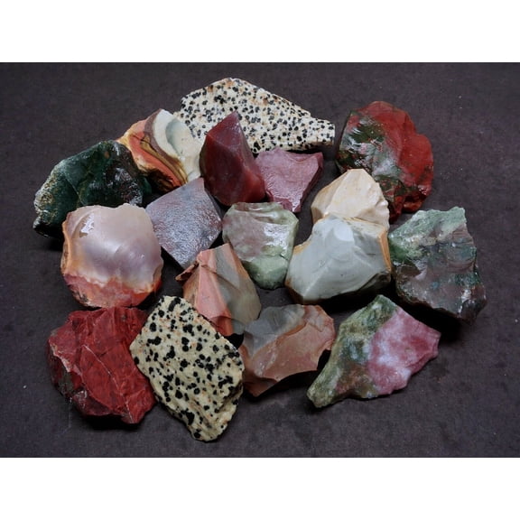 Jasper Mix 1 LB Dalmatian Fancy Polychrome & Zebra Jasper Natural Specimens