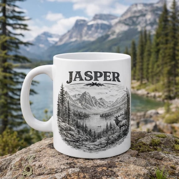 Jasper Mountain Mug Vintage National Park Coffee Mug Outdoor Landspe Mug Nature Lover Gift mping & Hiking Cup.jpg
