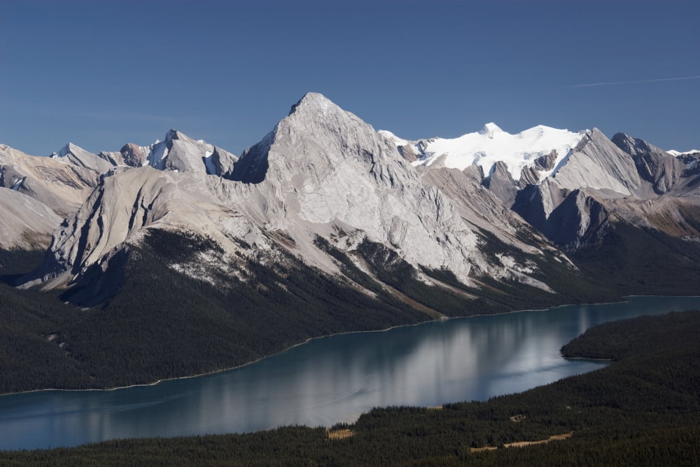 Jasper National Park Alberta Canada Maligne Lake And Mountains Canvas Art - Michael Interisano Design Pics (19 x 12)