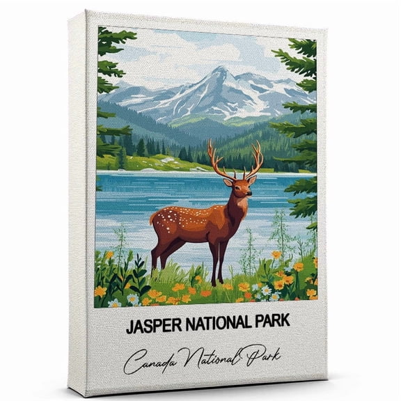 Jasper National Park Travel Wall Decor Scenic Travel Canvas Print of Canada National Park Canvas Beautiful Gift for Home, Office, or Living Space
