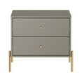 thumbnail image 1 of Manhattan Comfort Jasper Engineered Wood Nightstand in Gray Gloss/Gold, 1 of 8