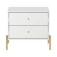 thumbnail image 1 of Manhattan Comfort Jasper Engineered Wood Nightstand in White Gloss/Gold, 1 of 9