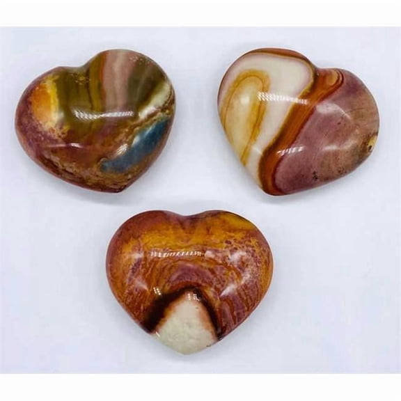 Jasper Polychrome Heart Crystal Stone - Multicolor - 1.25 in. - Unique Energy Enhancer