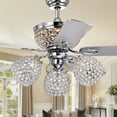 thumbnail image 1 of Jasper Silver 52-Inch 5-Blade Lighted Ceiling Fan with Multiple Crystal Lamps Remote Controlled, 1 of 6