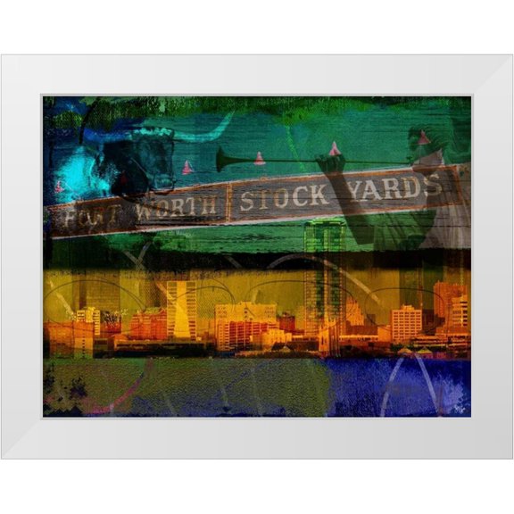 Jasper, Sisa 14x12 White Modern Wood Framed Museum Art Print Titled - Ft. Worth Collage