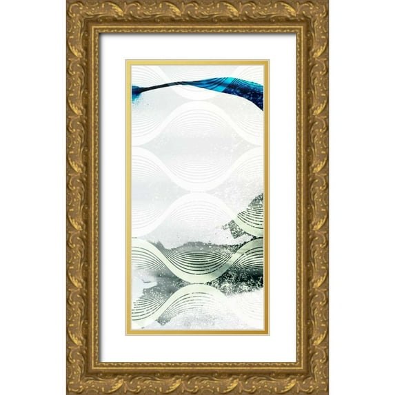 Jasper, Sisa 14x24 Gold Ornate Wood Framed with Double Matting Museum Art Print Titled - Minimal Wave I