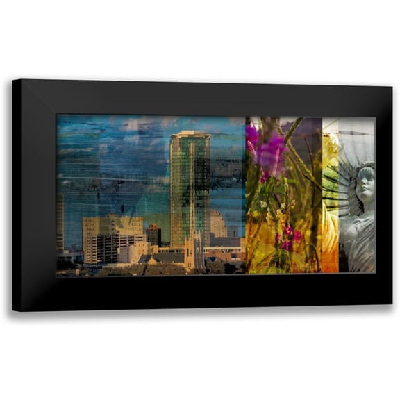 Jasper, Sisa 14x9 Black Modern Framed Museum Art Print Titled - Fort Worth Collage II
