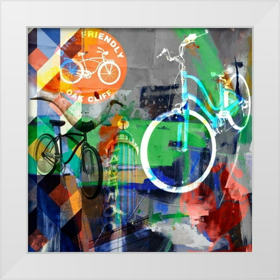 Jasper, Sisa 15x15 White Modern Wood Framed Museum Art Print Titled - Lakewood Bikes - Dallas