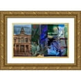 thumbnail image 1 of Jasper, Sisa 18x12 Gold Ornate Wood Framed with Double Matting Museum Art Print Titled - Texas Steer Collage, 1 of 4