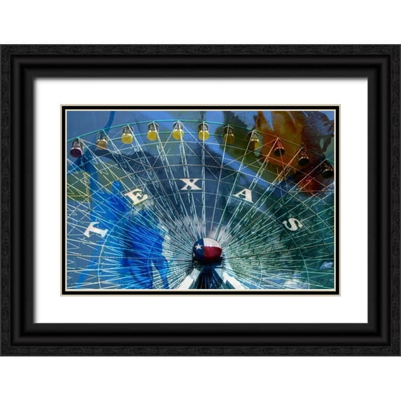 Jasper, Sisa 18x13 Black Ornate Wood Framed with Double Matting Museum Art Print Titled - Texas Ferris Wheel