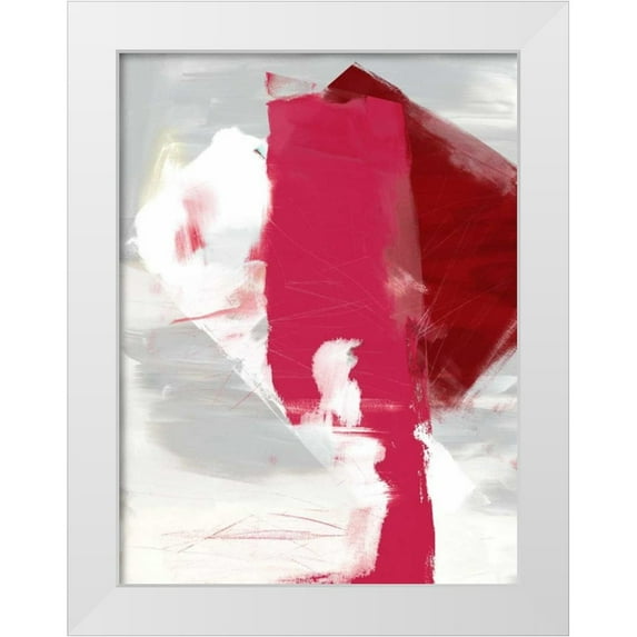 Jasper, Sisa 19x24 White Modern Wood Framed Museum Art Print Titled - Magenta Abstract I
