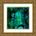 thumbnail image 1 of Jasper, Sisa 20x20 Gold Ornate Wood Framed with Double Matting Museum Art Print Titled - Turquoise Element I, 1 of 4