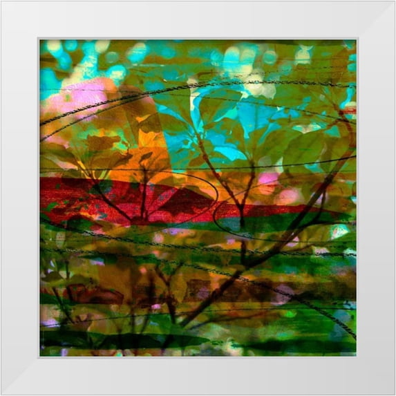 Jasper, Sisa 20x20 White Modern Wood Framed Museum Art Print Titled - Abstract Leaf Study III
