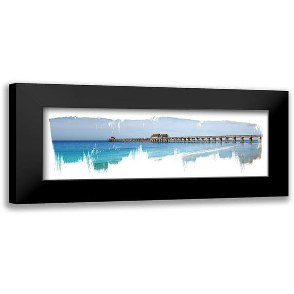 Jasper, Sisa 24x11 Black Modern Framed Museum Art Print Titled - Virginia Beach Pier
