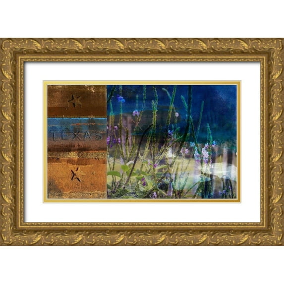 Jasper, Sisa 24x16 Gold Ornate Wood Framed with Double Matting Museum Art Print Titled - 36x60 Texas Wildflowers (ASH)