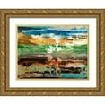 thumbnail image 1 of Jasper, Sisa 24x19 Gold Ornate Wood Framed with Double Matting Museum Art Print Titled - Mountain Abstract II, 1 of 4