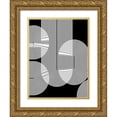 thumbnail image 1 of Jasper, Sisa 25x32 Gold Ornate Wood Framed with Double Matting Museum Art Print Titled - Graphic Black Shapes II, 1 of 4