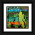 thumbnail image 1 of Jasper, Sisa 26x26 Black Ornate Wood Framed with Double Matting Museum Art Print Titled - Cactus and Flag Collage, 1 of 4