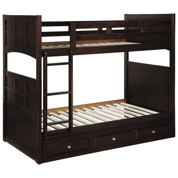 Jasper Twin over Twin Bunk Bed with Ladder Cappuccino
