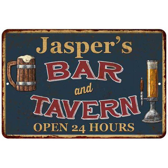 Jasper's Green Bar & Tavern Rustic Sign Decor 8x12 108120047577