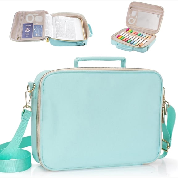 Jasput Bible Cover for Women,Carrying Book Case Church Bag Bible Protective with Handle and Zippered Pocket Adjustable Shoulder Strap, Gifts for Church Religious