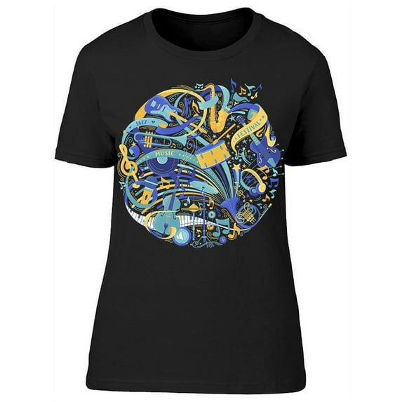Jass Music Festival, Doodles. O T-Shirt Women -Image by Shutterstock, Female Medium