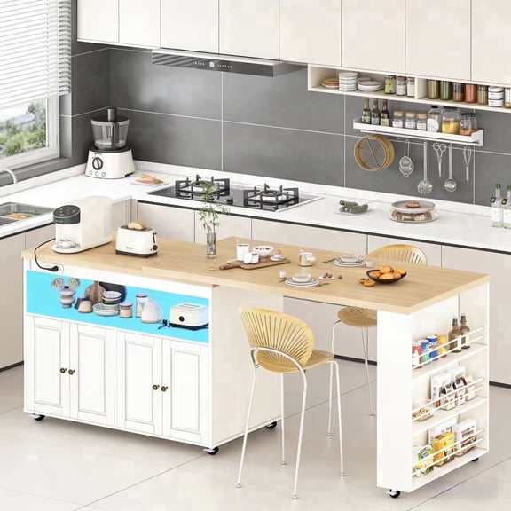 JassmiPkwy 360° Rolling Kitchen Island Cart with Shelves and Mobile Lockable Wheels,Mobile Swivel Table with Storage, Modern Wooden Cart, Suitable for Kitchens, Dining Rooms,Black