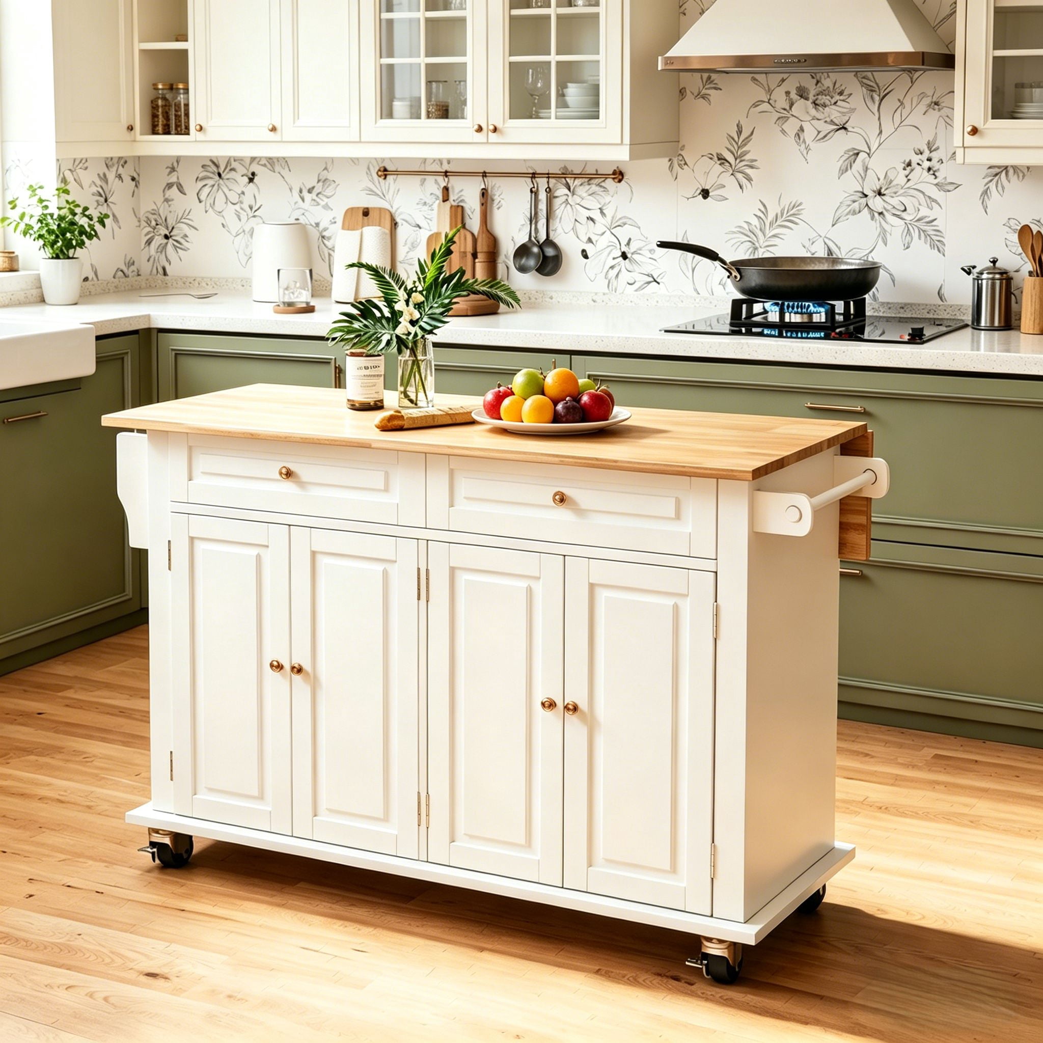 Kitchen Island With Spice Racknull