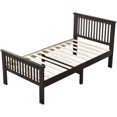 Jassmine Solid Wood Platform Pine Twin Bed in Mahogany