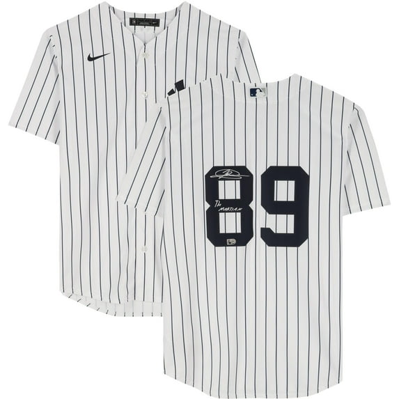 Jasson Dominguez New York Yankees Autographed White Replica Jersey with "The Martian" Inscription - Fanatics Authentic Certified