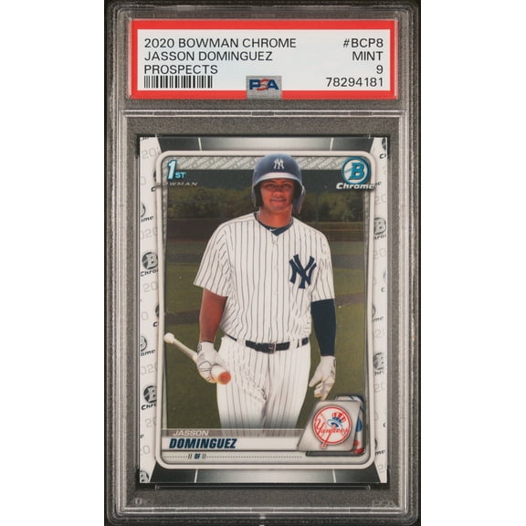 Jasson Dominguez Yankees 2020 Bowman Chrome Rookie Card #BCP8 PSA 9 Mint