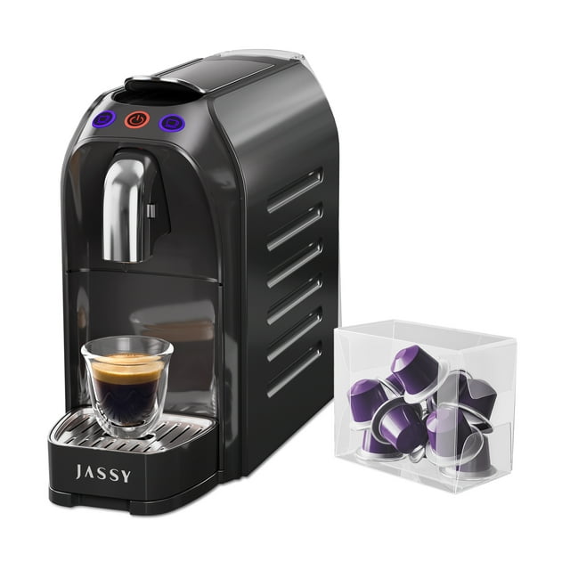 Jassy 20 Bar, 1-Cup Black Espresso Machine