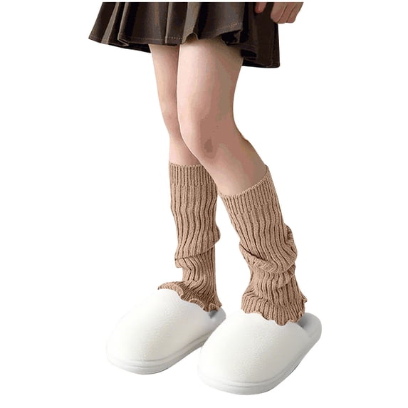 Jasvoss Kids Girls Leg Warmers Warm Knit Solid Color Dressy Winter Fall Slouchy Socks 5-16 Years