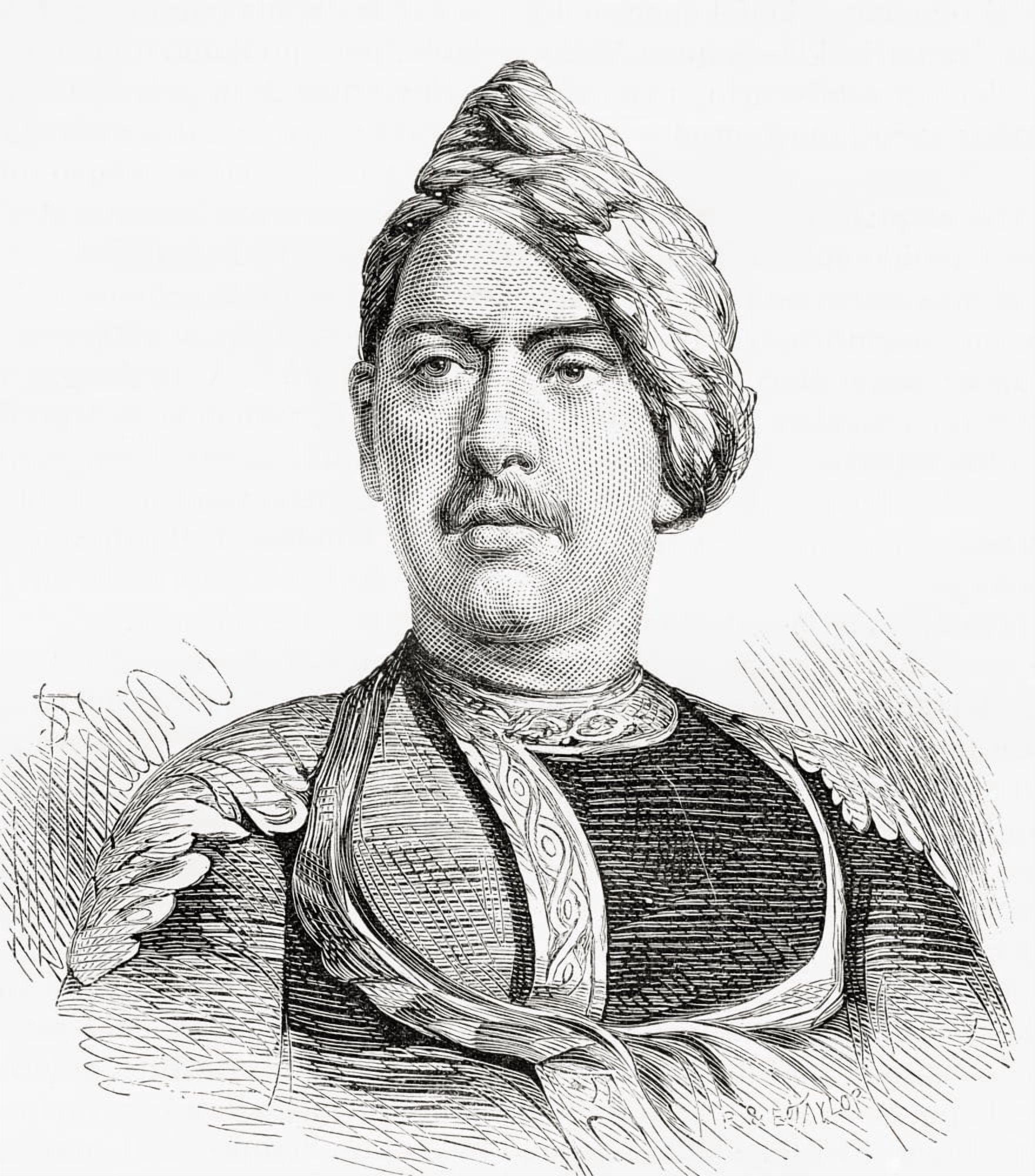 Jaswant Singh Maharaja Of Bharatpur Rajasthan India 1851-1893 From El Mundo En La Mano Published 1878 Canvas Art - Ken Welsh Design Pics (13 x 15)