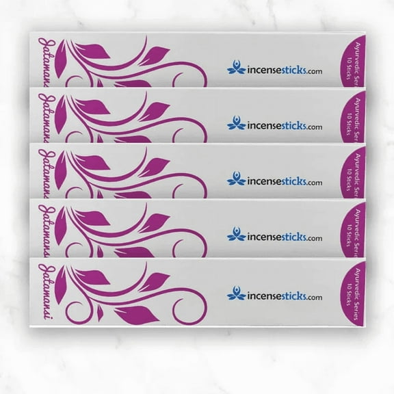 Jatamansi Incense Sticks 8" - 5 Packs, 10 Sticks Each | Earthy & Subtly Sweet Fragrance