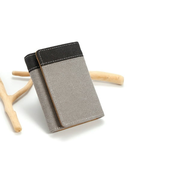 Jaucin Men's trifold wallet, vintage canvas wallet, card holder, small wallet for men, can hold cards and cash