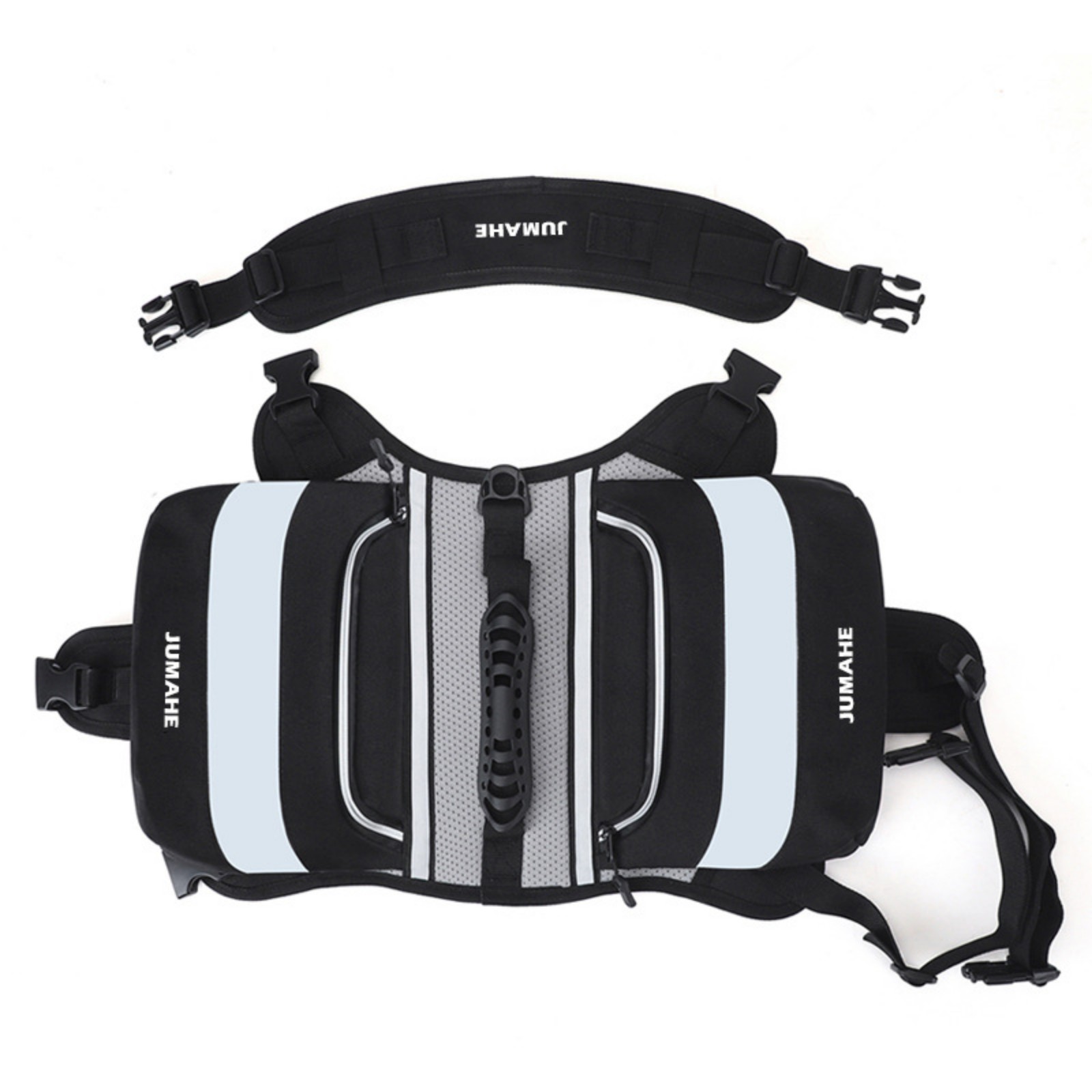 Jaucin Outdoor Dog Hiking Backpack Large Dog Hiking Backpack 2 in 1 Dog Saddle Bag Adjustable Straps Large Capacity Breathable and Waterproof Fabric