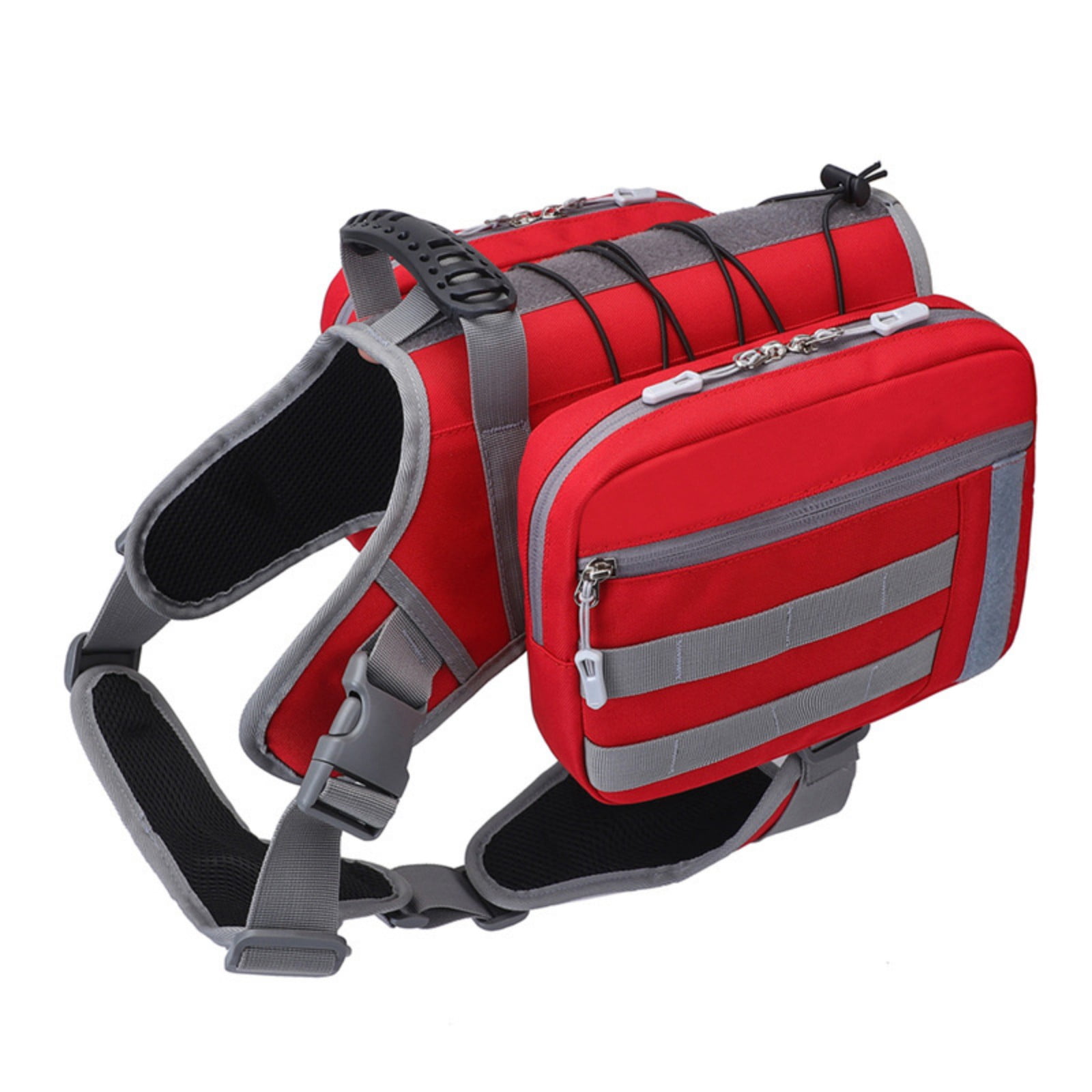 Jaucin Outdoor Dog Hiking Backpack Large Dog Hiking Backpack 2 in 1 Dog Saddle Bag Adjustable Straps Large Capacity Breathable and Waterproof Fabric