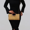 thumbnail image 1 of Jaucin Stylish Striped Clutch in Gold and Green with Removable Chain Accessory Wedding Clutch Handbag Elegant Evening Bag, 1 of 14