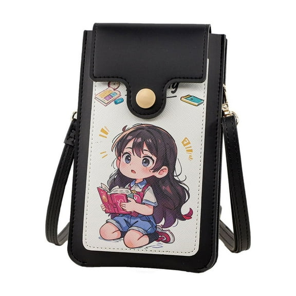 Jaucin Women's Cell Phone Wallet Leather Touch Screen Crossbody Phone Bag Cute Cell Phone Bag Wallet for Girls Can Hold Cards and Cash with Snap Button and Shoulder Strap