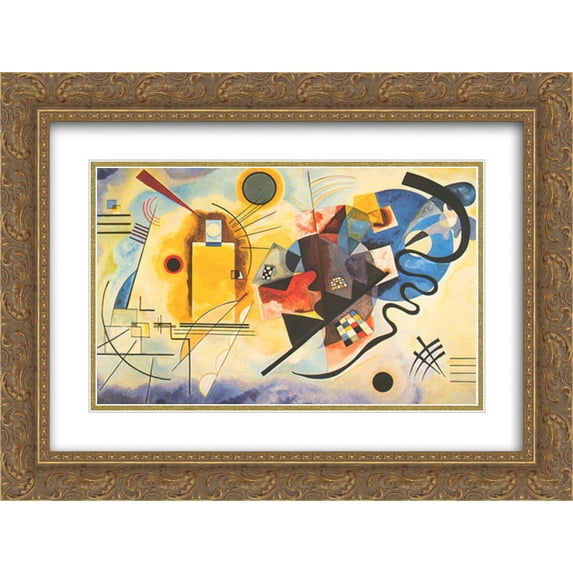 Jaune Rouge Bleu 1925 2x Matted 20x24 Gold Ornate Framed Art Print by Wassily Kandinsky