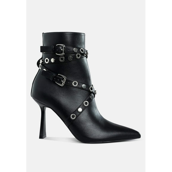 Jaunts Eyelets  Studs Harness Ankle Boots