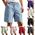 thumbnail image 1 of Jaunzuar Gym Shorts Men Elastic Waist Solid Color Running Shorts Summer Casual Beach Shorts with Pockets L, 1 of 10