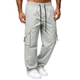 thumbnail image 1 of Jaunzuar Hiking Pants Men Straight Leg Drawstring Cargo Pants Casual Athletic Work Pants with Pockets L, 1 of 7