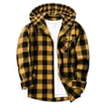 thumbnail image 1 of Jaunzuar Zip Up Hoodie Men Drawstring Long Sleeve Plaid Shirt Men Outdoor Warm Casual Jackets with Pockets XL, 1 of 6