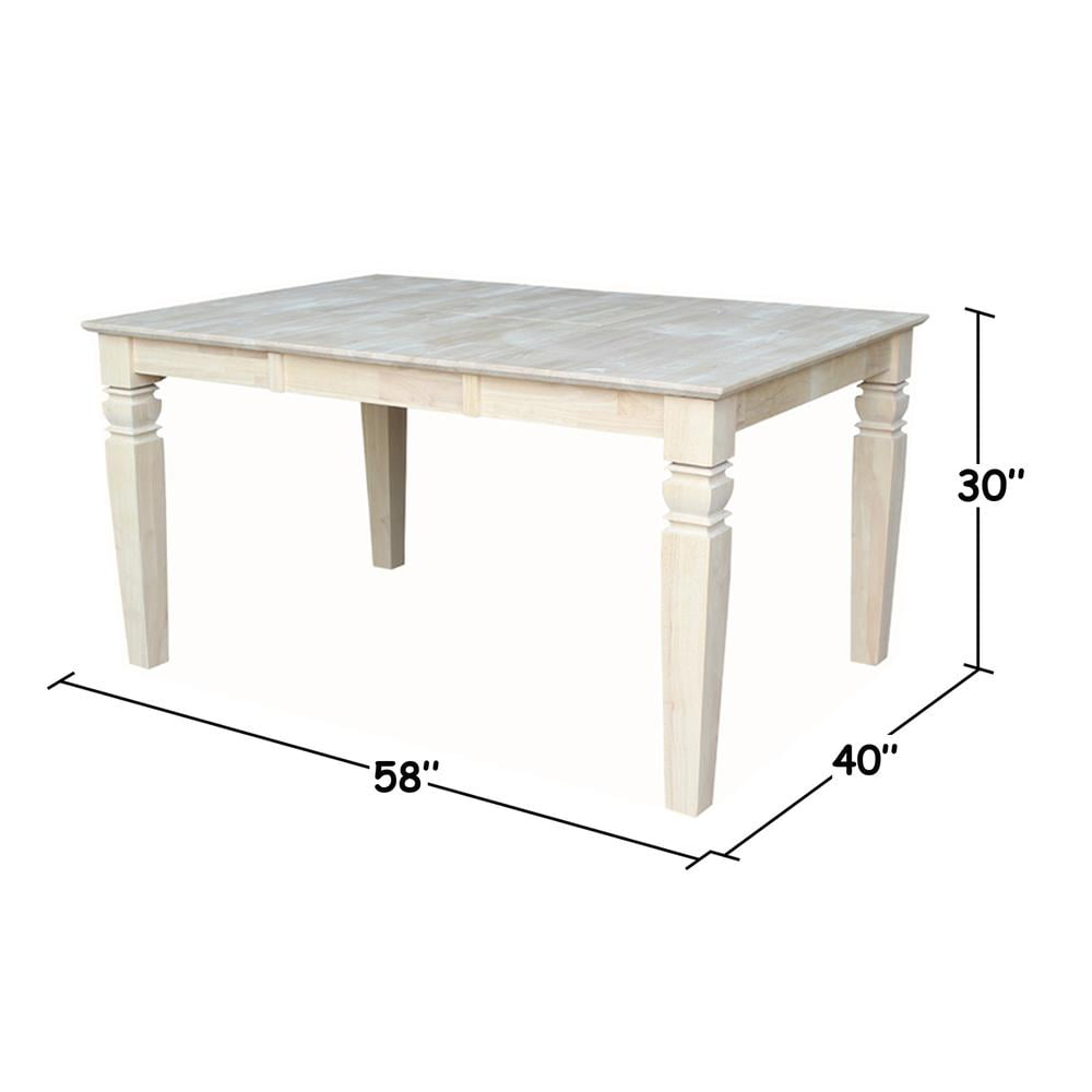 Java Butterfly Leaf Extendable Unfinished Wood Dining Table