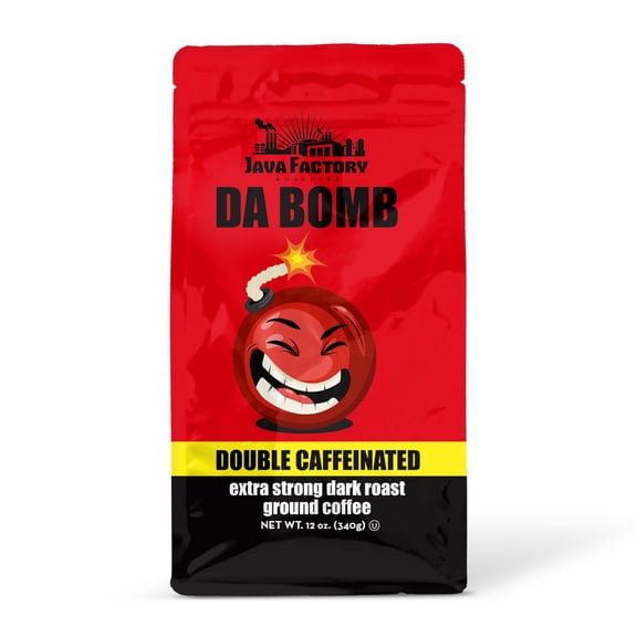 Java Factory High Caffeine Ground Coffee Da Bomb Double 12 oz Bag