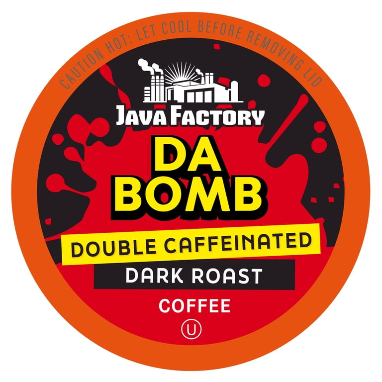 Java Factory Da Bomb Dark Roast Coffee Pods, Keurig Compatible, 40